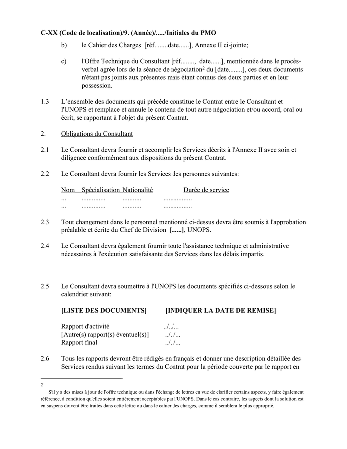 Modelé de contrat type de prestations de services - DOC, PDF - page 3 ...
