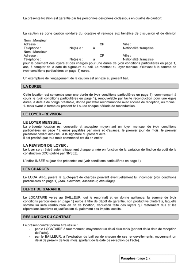 Modelé De Contrat De Location Pour Parking - DOC, PDF - Page 2 Sur 4