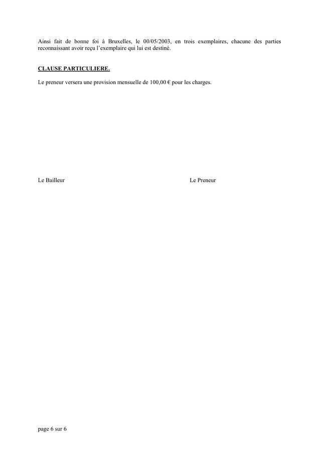 Exemple De Bail Commercial - DOC, PDF - Page 6 Sur 6