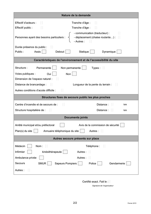 Demande de dispositif prévisionnel de secours - DOC, PDF - page 2 sur 2