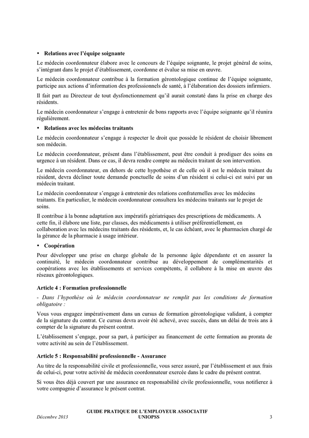 Modelé de contrat CDI a temps partiel base hebdomadaire de medecin coordonnateur DOC, PDF