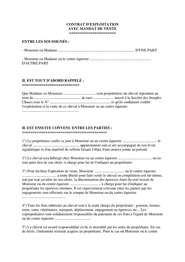 Contrat De Vente - Téléchargement Gratuit Documents PDF, Word Et Excel