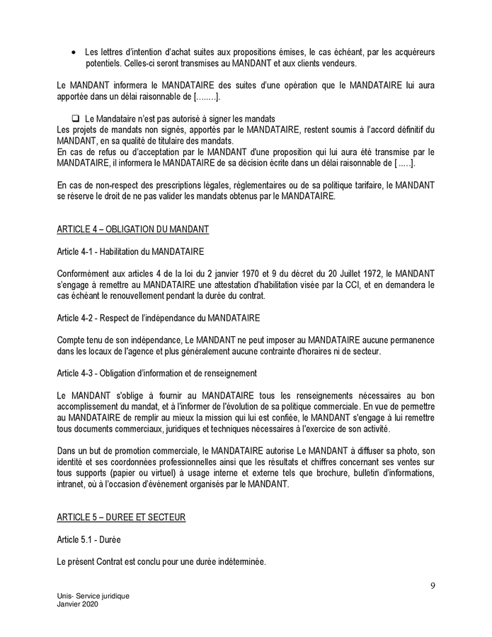 Modele De Contrat Dagent Commercial Doc Pdf Page Sur