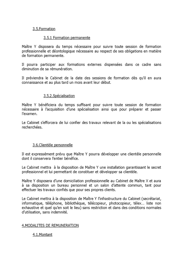 Modele De Contrat De Collaboration Le Cabinet Et L Avocat Doc Pdf Page Sur