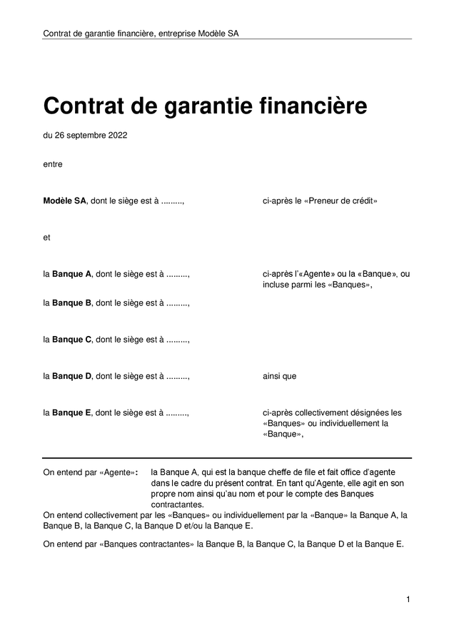 modèle de contrat de garantie financière suisse doc pdf page 2