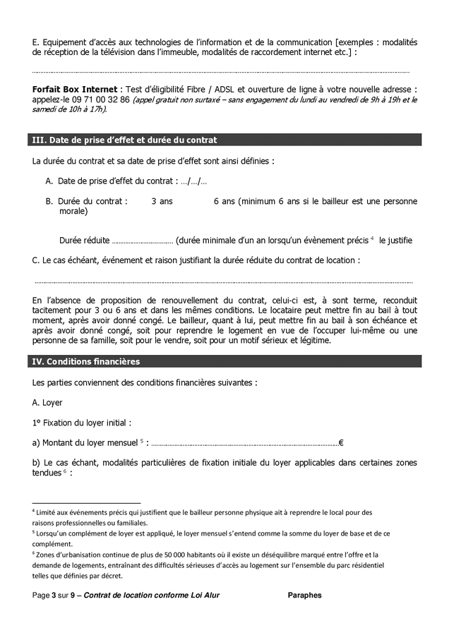 Exemple de contrat type de location ou de colocation - logement non ...