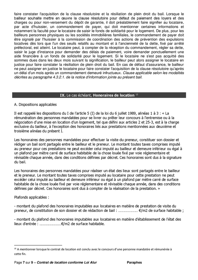 Exemple de contrat type de location ou de colocation - logement non ...