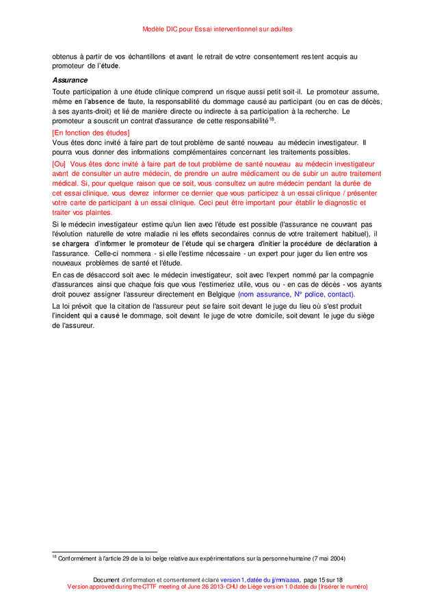 Modèle DIC pour essai interventionnel sur adultes - DOC, PDF - page 15 ...