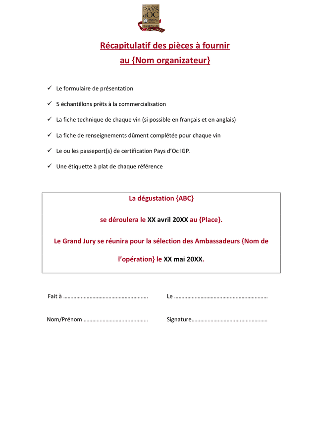 Formulaire De Pr sentation La D gustation DOC PDF Page 3 Sur 3