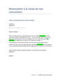 Renonciation à La Clause De Non-concurrence - DOC, PDF - Page 1 Sur 1