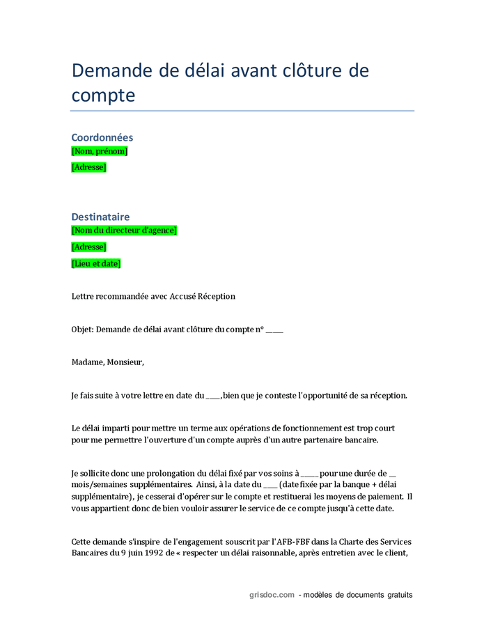 Demande de délai avant clôture de compte DOC, PDF page 1 sur 2