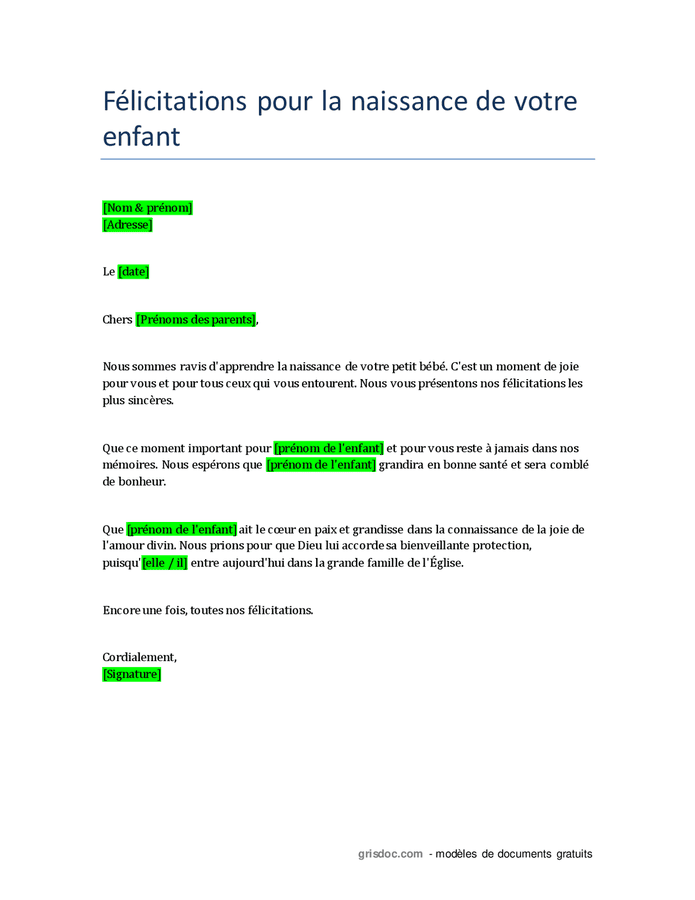 comment souhaiter la naissance d'un enfant