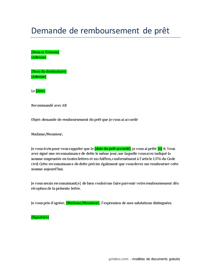 Modele De Lettre Remboursement Lettre De Reclamation Pour 