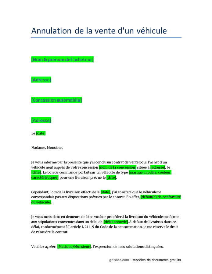 Fin D Usage Dmonstration Pour Vente Du Vhicule