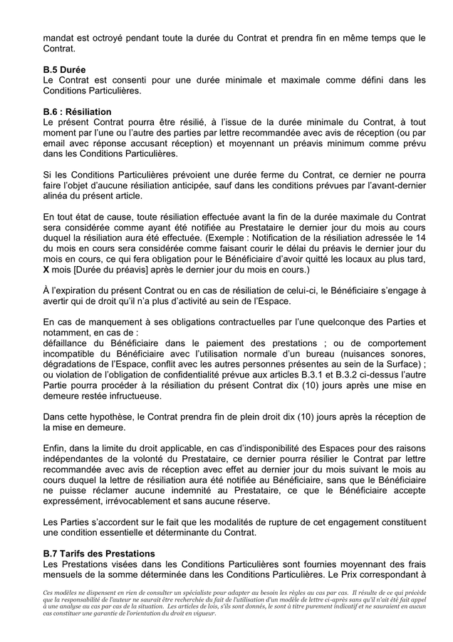 Modèle De Contrat De Prestation De Service - DOC, PDF - Page 6 Sur 9