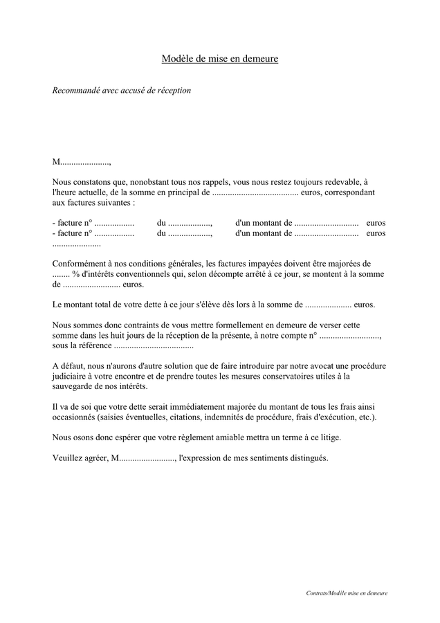 Mod le Mise En Demeure Pdf Exemples Lettres Mise En Demeure YOFU Mod le Mise En Demeure Pdf Exemples Lettres Mise En Demeure YOFU
