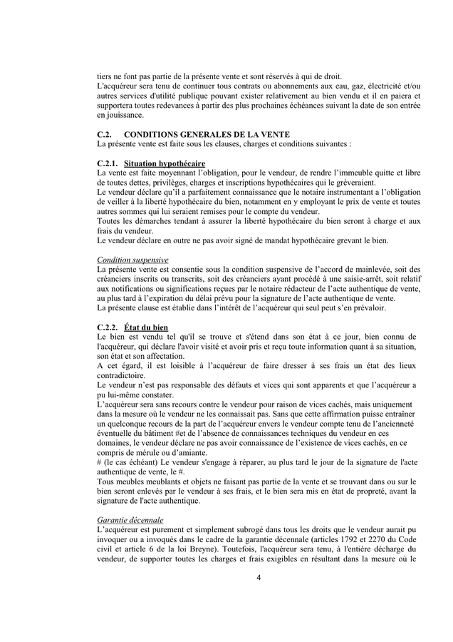 Compromis De Vente Dun Bien Immobilier Belgique Doc Pdf Page 4