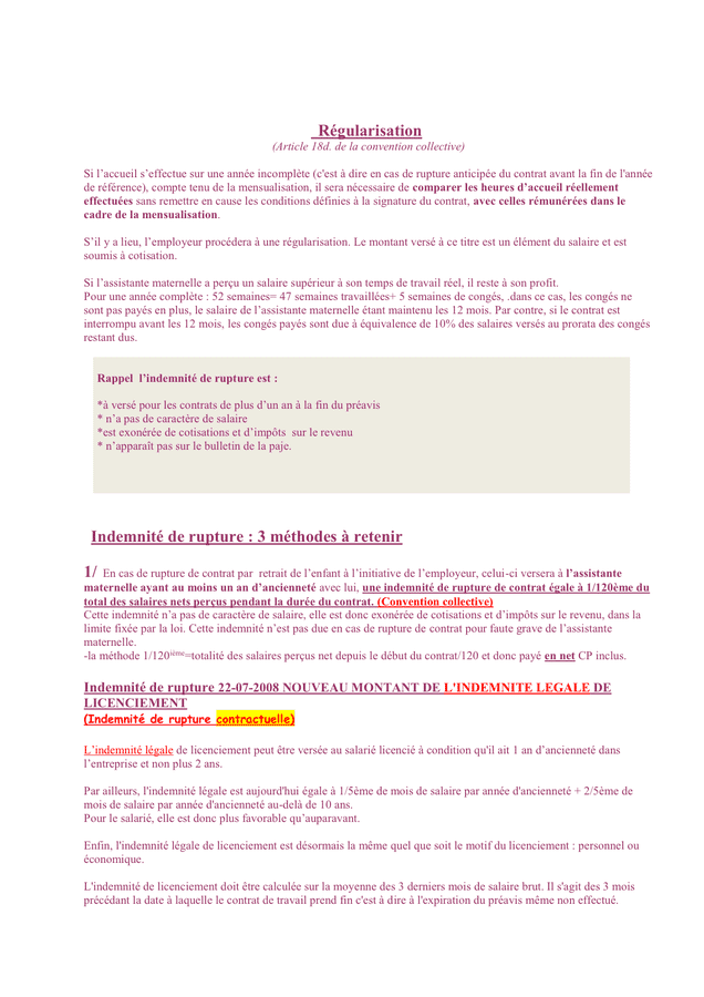 Modelé de contrat de travail assistante maternelle  DOC, PDF  page 22