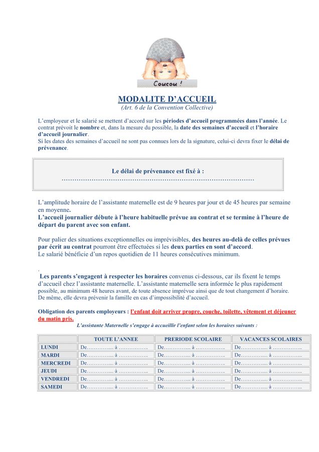 Modelé de contrat de travail assistante maternelle  DOC, PDF  page 38