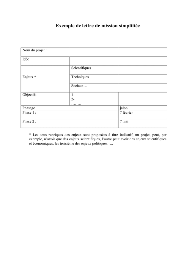 Exemple de lettre de mission - téléchargement gratuit documents PDF ...