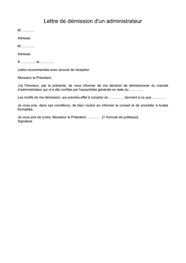 lettre de démission téléchargement gratuit documents pdf word et excel